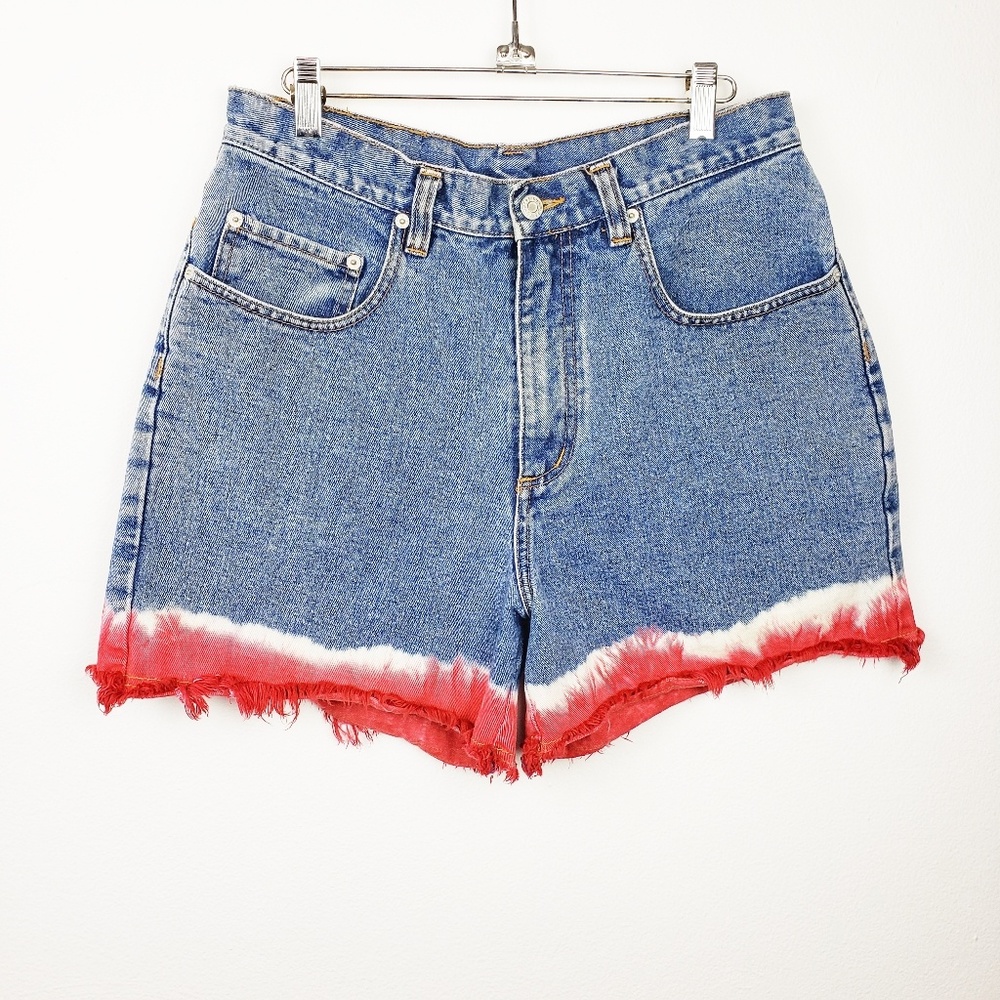 Vintage Pepe Dip Dyed Frayed Jean Shorts Sz 13/14 - Picture 1 of 8